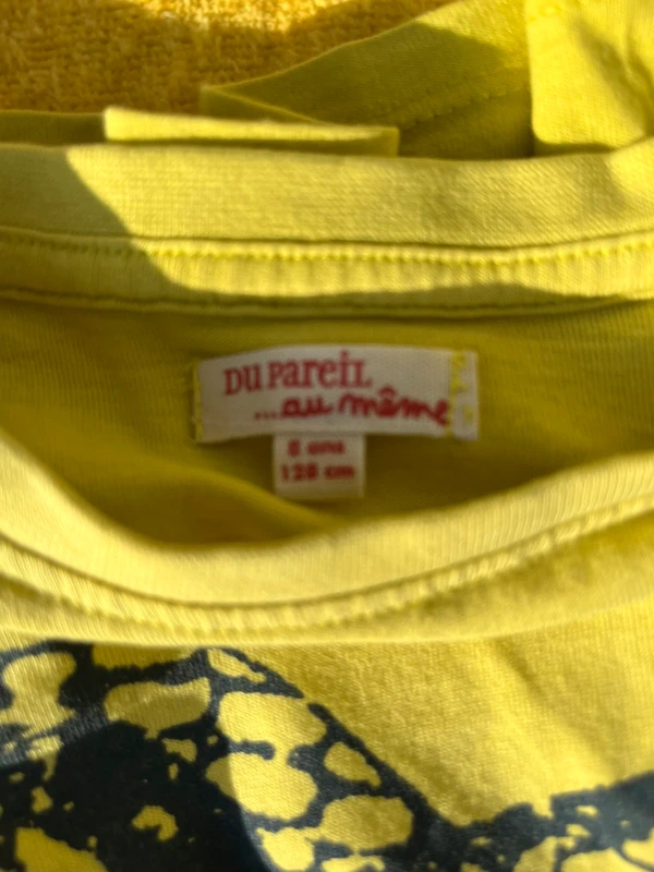 T shirt jaune avec motif crocodile - photo numéro 3