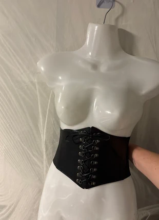Wide belt, corset, stretchy, new, black, adjustable lace in the middle, condition: New without tags, size: Adjustable, £6.50, £7.53 includes Buyer Protection