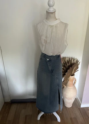 Jupe en jeans Shein mode + haut blanc, marke: Shein, zustand: Neu, mit Etikett, größe: L / 40 / 12, 10,00 €, 11,20 € inklusive Vinted-Käuferschutz