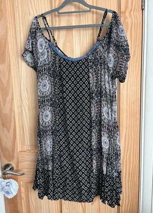 👗 Black Printed Shoulder Dress – New Look – Size 14, brand: New Look, condition: Very good, size: XL / 14, £1.00, £1.75 includes Buyer Protection