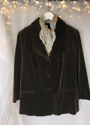 Chaqueta terciopelo verde, marque: modista a medida, état: Neuf sans étiquette, taille: XXXL / 46 / 18, 15,00 €, 16,45 € Protection acheteurs incluse