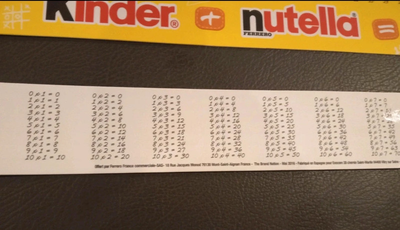 Règles kinder table de multiplication  2