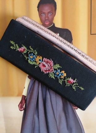 Set da borsa vintage / pettine e specchio / ricamo a punto croce, marque: true vintage, état: Très bon état, 19,00 €, 20,65 € Protection acheteurs incluse