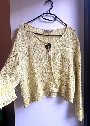 Gilet vintage court vert pastel • boléro bohème fairy • cœur bijou • Affinités Armand Thiery, brand: Vintage Dressing, condition: Very good, size: M / 38 / 10, €18.00, €19.60 includes Buyer Protection