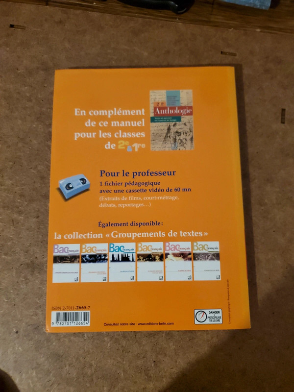Ancien manuel de français, 2nd et 1ere (anciens programmes) 2