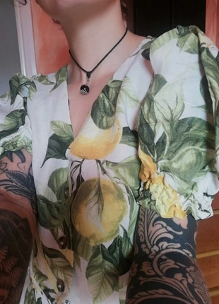 Lemon print linen blend dress, brand: H&M, condition: Very good, size: XS / UK 4-6, £5.00, £5.95 includes Buyer Protection