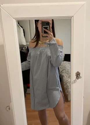 robe bustier rayée marinière bleu et blanche boutons , merk: Molly Bracken, staat: Heel goed, maat: S / 36 / 8, € 8,00, € 9,10 inclusief Kopersbescherming