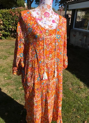 🌼 Robe tunique longue et ample, à col rond et à manches longues avec imprimés fleuris, brand: Tendance, condition: New without tags, size: 4XL / 48 / 20, €20.00, €21.70 includes Buyer Protection