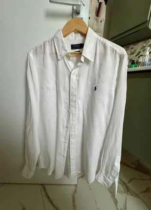 Camicia Polo Ralph Lauren in lino bianco – taglia L (veste come XL), marque: Ralph Lauren, état: Neuf sans étiquette, taille: L, 45,00 €, 47,95 € Protection acheteurs incluse