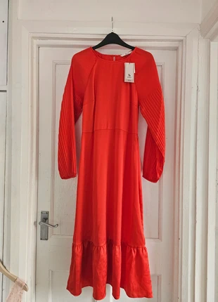 New with tags size uk 8 red midi dress long sleeves satin feel autumn winter, brand: TU, condition: New with tags, size: S / UK 8-10, £12.00, £13.30 includes Buyer Protection