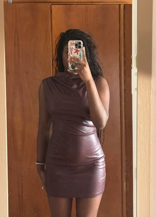 Vestito pelle bordeau, marca: Shein, estado: Muito bom, tamanho: S / 36 / 8, €9.00, €10.15 inclui Proteção do Comprador