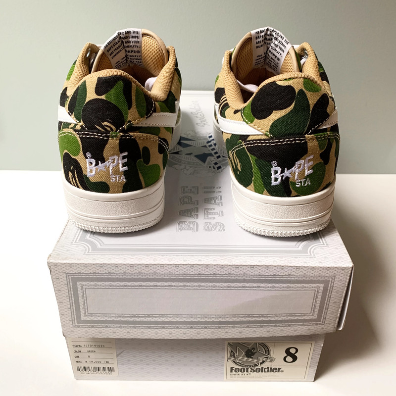 A Bathing Ape Bape Sta Bapesta Low ABC Camo Green *Special