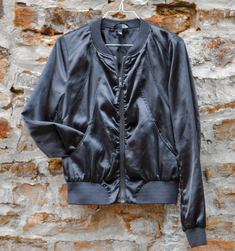 Iridescent satin bomber jacket H M