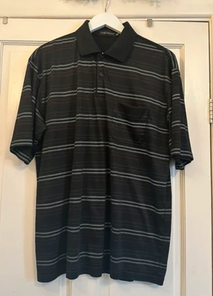 Men’s Tom Hagan Black & Grey Stripe Polo Shirt – UK Size XXL, brand: Tom Hagan, condition: Very good, size: XXL, £6.00, £7.00 includes Buyer Protection