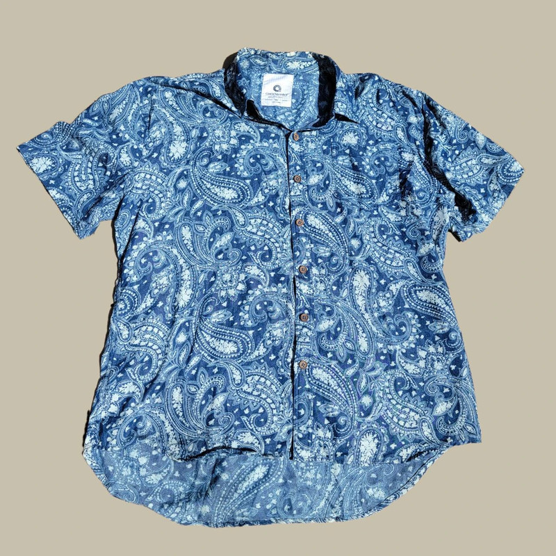 akademiks blue paisley plus size buttondown t shirt 2