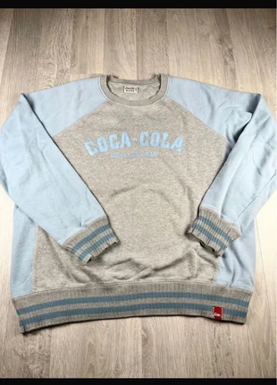 Sweat vintage Coca-Cola gris et bleu logo Atlanta USA – unisexe style rétro années 2000 taille M, brand: Coca-Cola, condizioni: Ottime, taglia: M, €5.50, €6.48 include la Protezione acquisti
