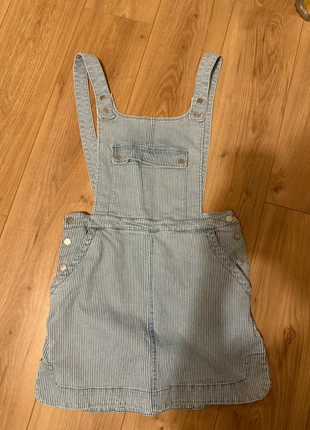 Petite robe salopette jean coton rayée blanc, marque: La Redoute, état: Très bon état, taille: L / 40 / 12, 28,00 €, 30,10 € Protection acheteurs incluse