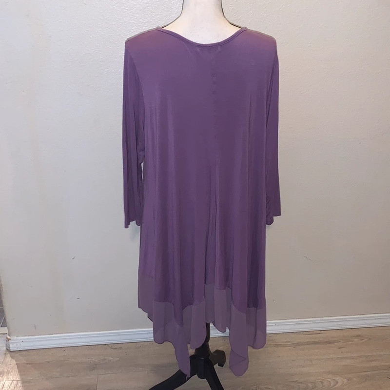 Amzplus purple stretchy long sleeve lace asymmetrical dress 5
