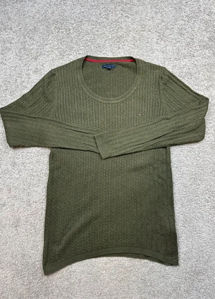Tommy Hilfiger Green Khaki Sweater Size L, marca: Tommy Hilfiger, estado: Muito bom, tamanho: L / 40 / 12, €10.90, €12.15 inclui Proteção do Comprador