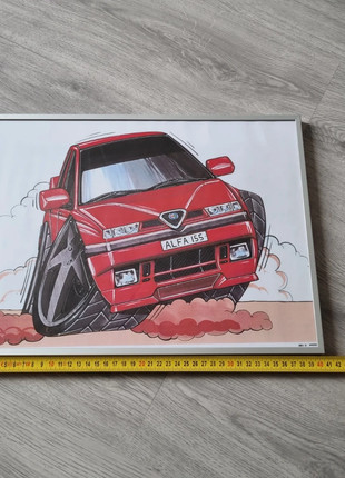 Alfa Romeo 155 karikatuur, merk: Alfa Romeo, staat: Goed, 25,00 €, 26,95 € inclusief Kopersbescherming