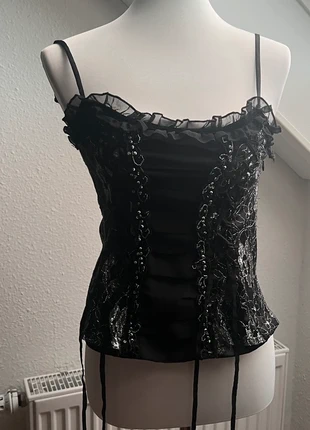 Sequin Rüschen top, merk: COQUETTE, staat: Heel goed, maat: M / 38 / 10, € 35,00, € 37,45 inclusief Kopersbescherming