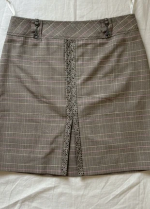 Karen Millen Size 10 Brown Plaid/Check Pleated Wool-Blend Pencil Skirt, brand: Karen Millen, condition: New without tags, size: M / UK 12-14, £15.00, £16.45 includes Buyer Protection