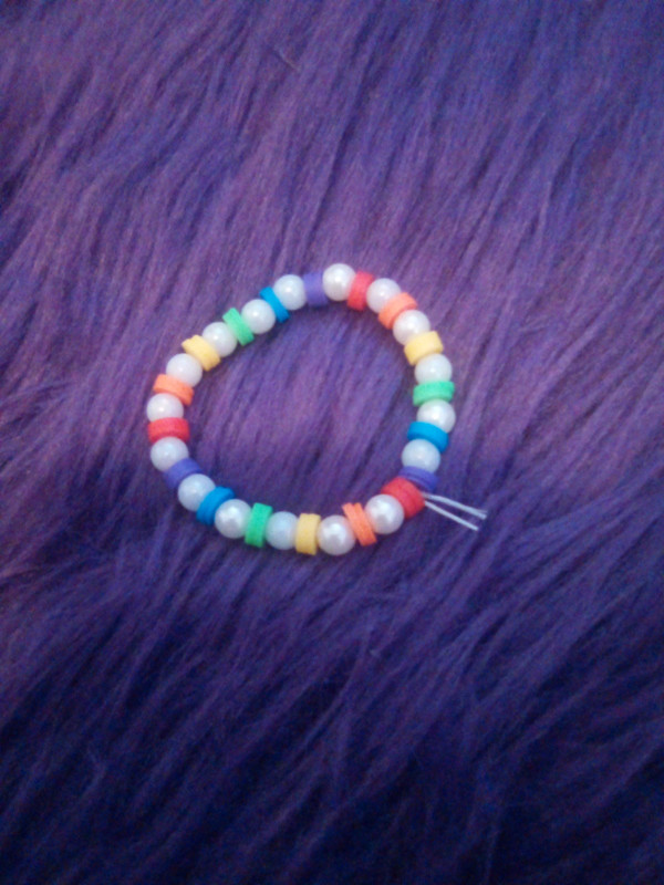 Rainbow pearl bracelet 1