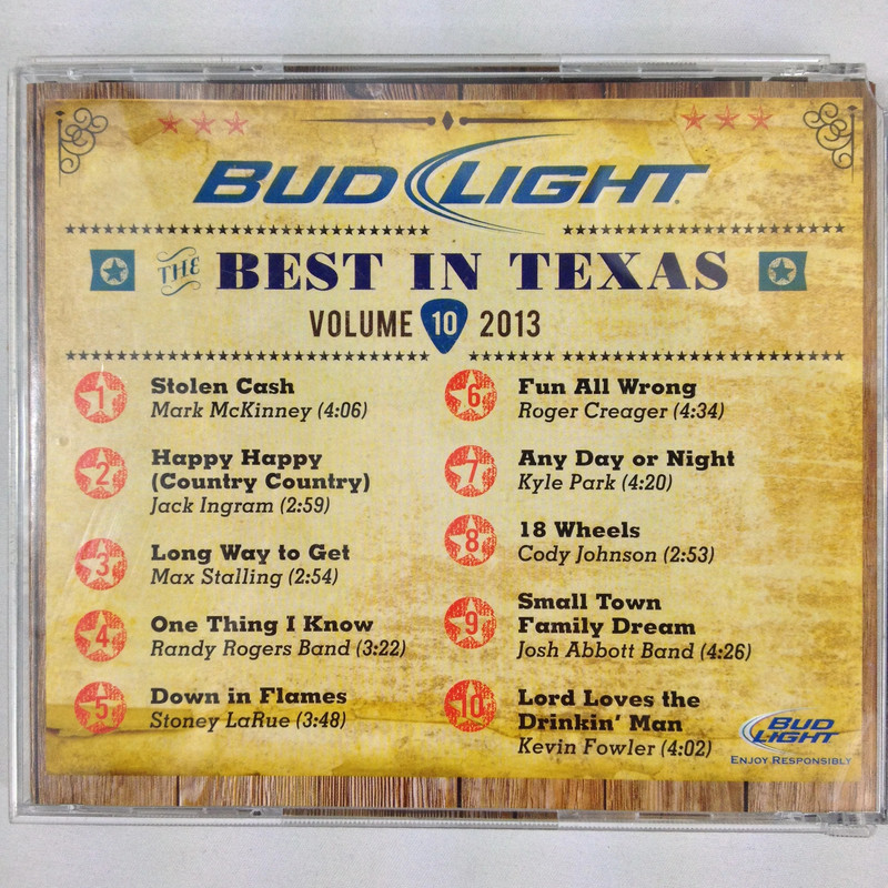 Bud Light Presents The Best In Texas Volume 10 -2013 - Cd - Used 2