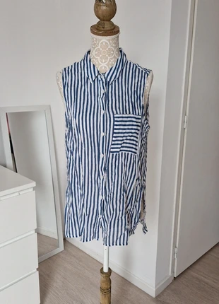 Chemise sans manches Jennyfer rayée bleu blanc fluide taille 38, marca: Jennyfer, estado: Muy bueno, tamaño: M / 38 / 10, 5,99 €, 6,99 € Protección al comprador incluida