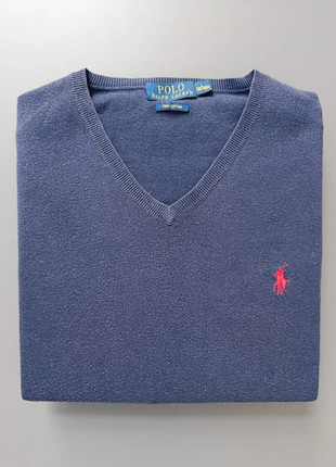 Pull/sweat col V Ralph Lauren bleu marine logo brodé rouge Taille L en très bon état, marque: Ralph Lauren, état: Très bon état, taille: L, 35,00 €, 37,45 € Protection acheteurs incluse