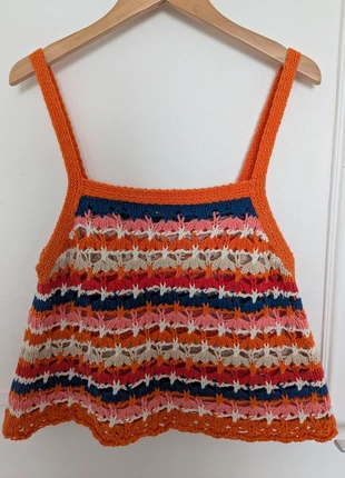 Top en crochet multicolore Pimkie, merk: Pimkie, staat: Nieuw zonder prijskaartje, maat: L / 40 / 12, € 5,00, € 5,95 inclusief Kopersbescherming