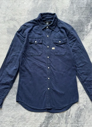 chemise manches longues g-star raw bleu marine XS slim fit poches pression logo brodé, marca: G-Star, estado: Muito bom, tamanho: XS, €30.00, €32.20 inclui Proteção do Comprador Pro