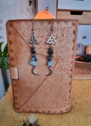 Lunar Trinity Knot: Ocean Whispers & Crescent Moon Dangle Earrings, condition: New without tags, £4.00, £4.90 includes Buyer Protection