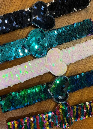 Five sequined slap bands, brand: Source Unknown, condition: New without tags, £1.50, £1.92 includes Buyer Protection