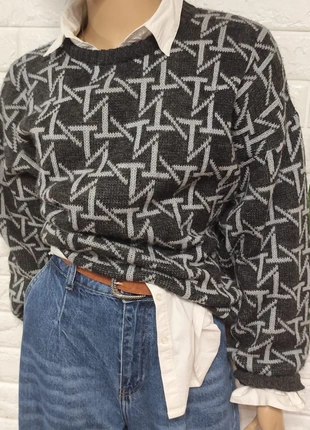 Jersey lana vintage estampado geométrico años 90, marque: Vintage Dressing, état: Très bon état, taille: M / 38 / 10, 18,90 €, 20,55 € Protection acheteurs incluse