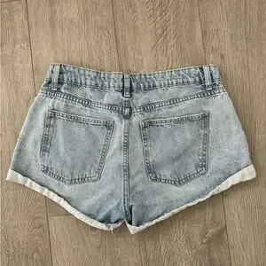 Cotton On Light Blue Distressed Denim Jean Shorts 2