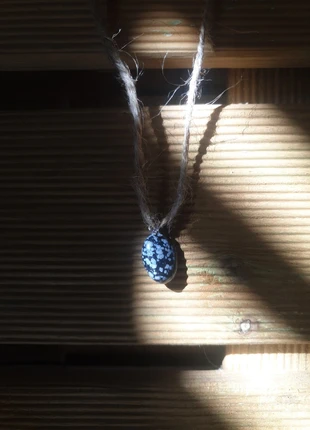 Collier pendentif Obsidienne neige, brand: Inconnu, condition: New without tags, €5.50, €6.48 includes Buyer Protection