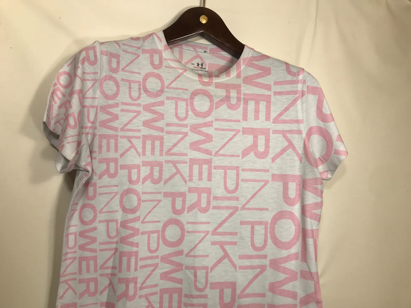 Under Armour Pink Ribbon Breast Cancer Go Fight Cure Women's T-shirt Medium 3