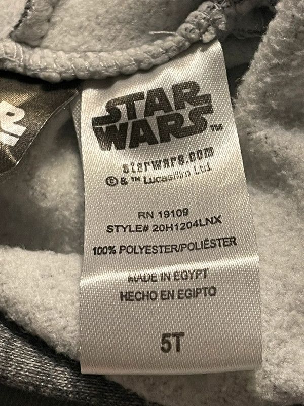 Star Wars Size 5 Toddler Boys Gray Hooded Pullover Sweatshirt #N-5-37-400 3