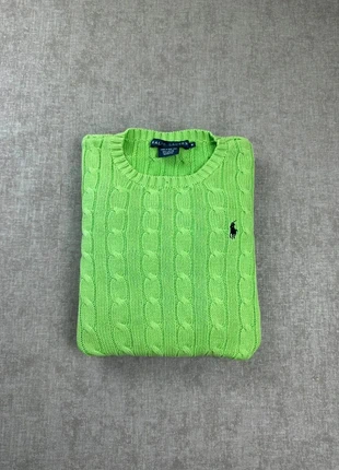 Pull Ralph Lauren torsadée | Taille M Femme| vert clair logo noir, marca: Ralph Lauren, estado: Muy bueno, tamaño: M / 38 / 10, 55,00 €, 58,45 € Protección al comprador Pro incluida