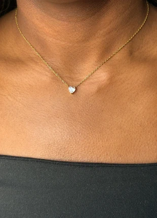 Collier doré coeur zircon acier inoxydable, marca: Tendance, estado: Muy bueno, 10,00 €, 11,20 € Protección al comprador Pro incluida