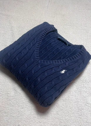 Pull torsadée marine col V Ralph Lauren XL, marque: Ralph Lauren, état: Très bon état, taille: XL / 42 / 14, 35,00 €, 37,45 € Protection acheteurs incluse