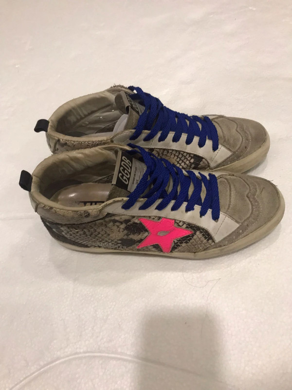Golden Goose Mid Star Snake Print Neon Pink Star Vinted