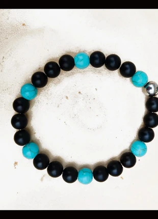 Bracelet en Obsidienne et Turquoise - petit poignet, marca: creadolce, estado: Muy bueno, 8,90 €, 10,05 € Protección al comprador incluida