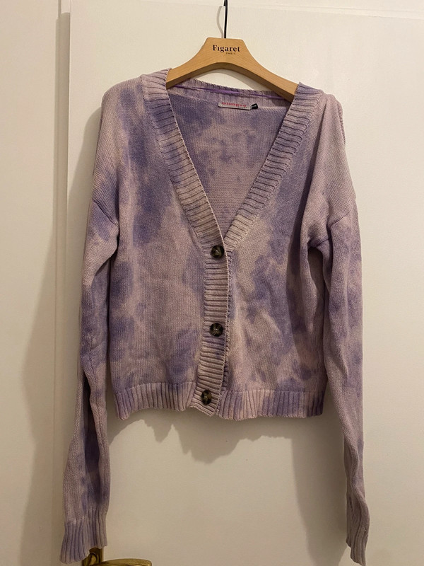 Gilet bouton  Laine violet 1