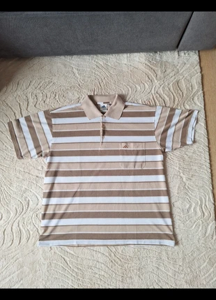 Polo Adidas a rayure marron et blanche vintage, marca: adidas, estado: Muito bom, tamanho: XXL, €10.00, €11.20 inclui Proteção do Comprador