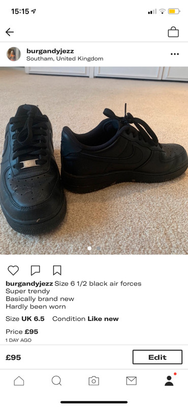 Black Air Force 1s Vinted