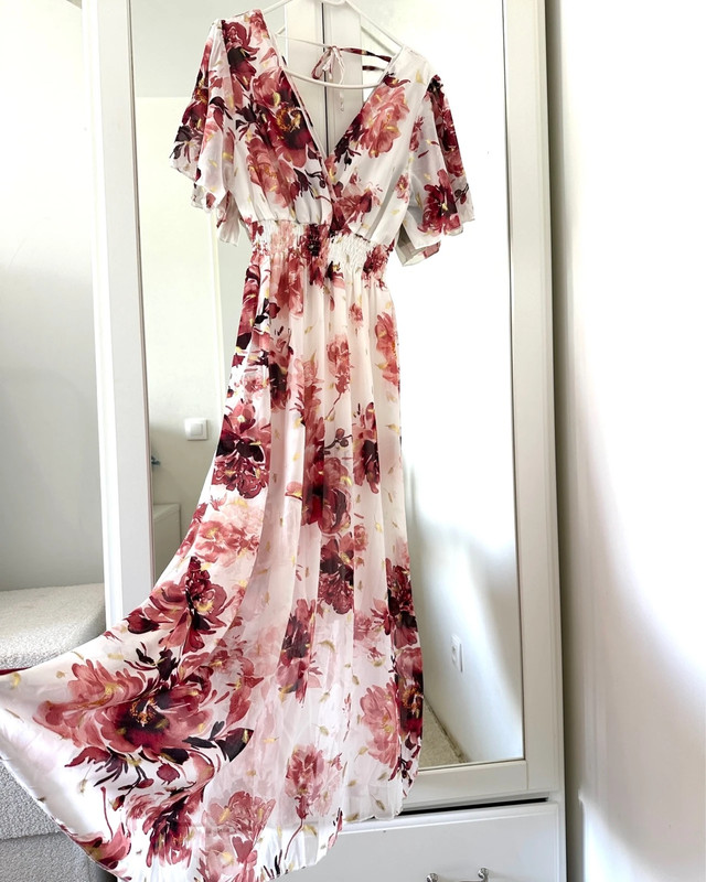 Robe longue à motif fleurie cintré TSM 1