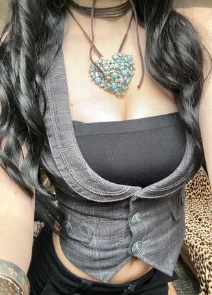 Vintage Statement Heart Necklace with Blue Stones, marca: Vintage Dressing, estado: Bueno, 16,00 €, 17,50 € Protección al comprador incluida