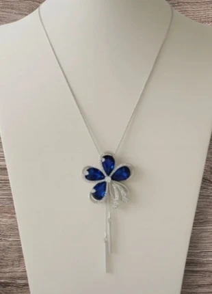 Collier long style cravate acier inoxydable vintage avec pierre bleue 🍭🍭, marque: Vintage, état: Neuf sans étiquette, 16,90 €, 18,45 € Protection acheteurs incluse